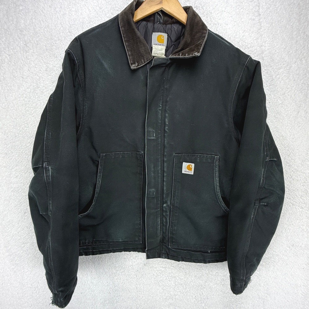 Carhartt Sandstone Jacket Arctic Quilt Lined Mens Large 42 J02 BLK Black